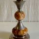 Table lamp base in onyx and chrome metal - 1970s