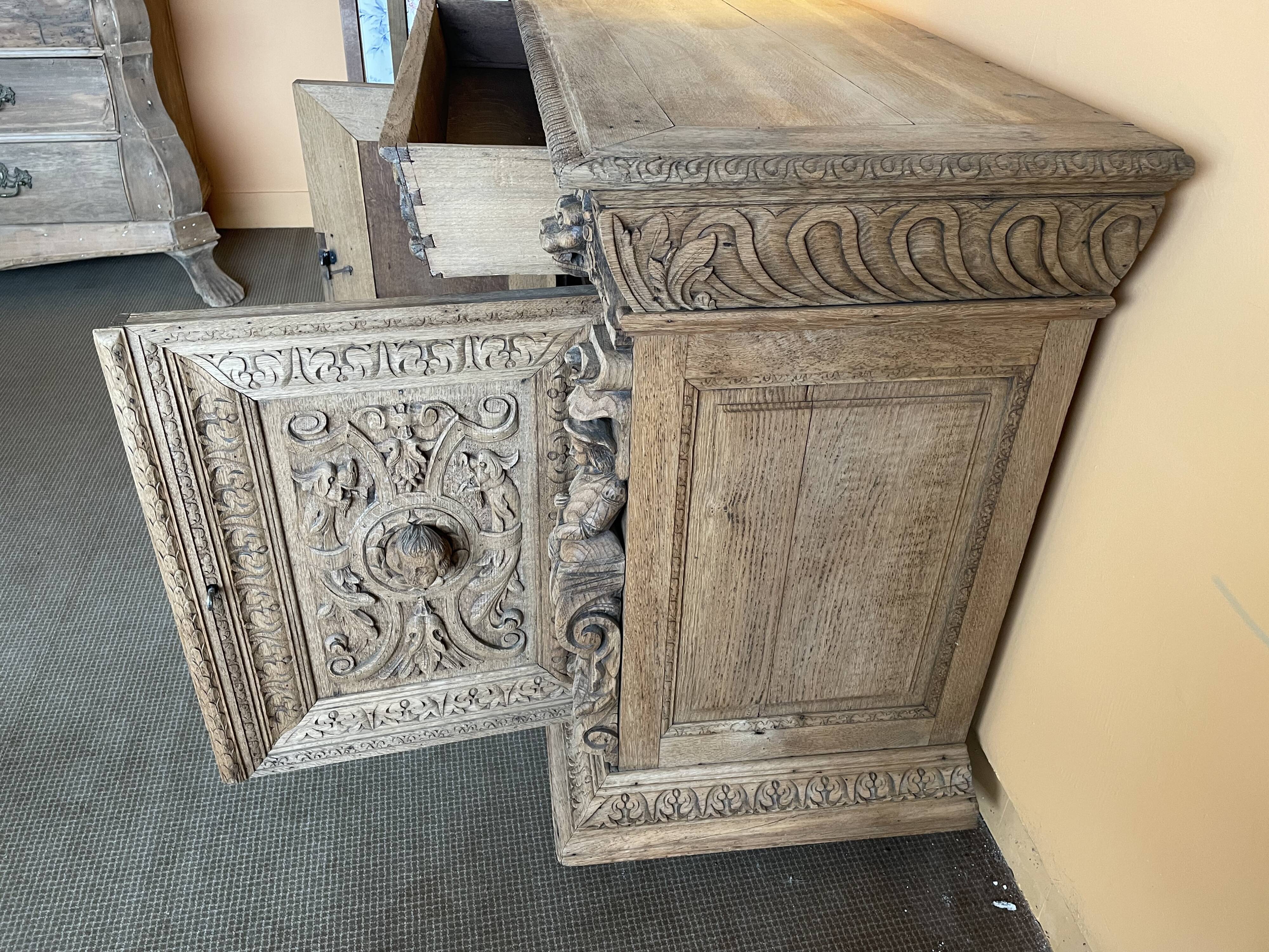 Carved wooden sideboard