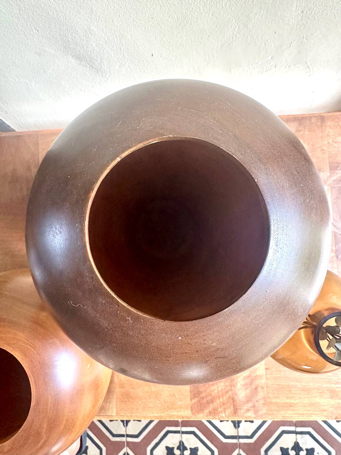 Pair of wooden vases