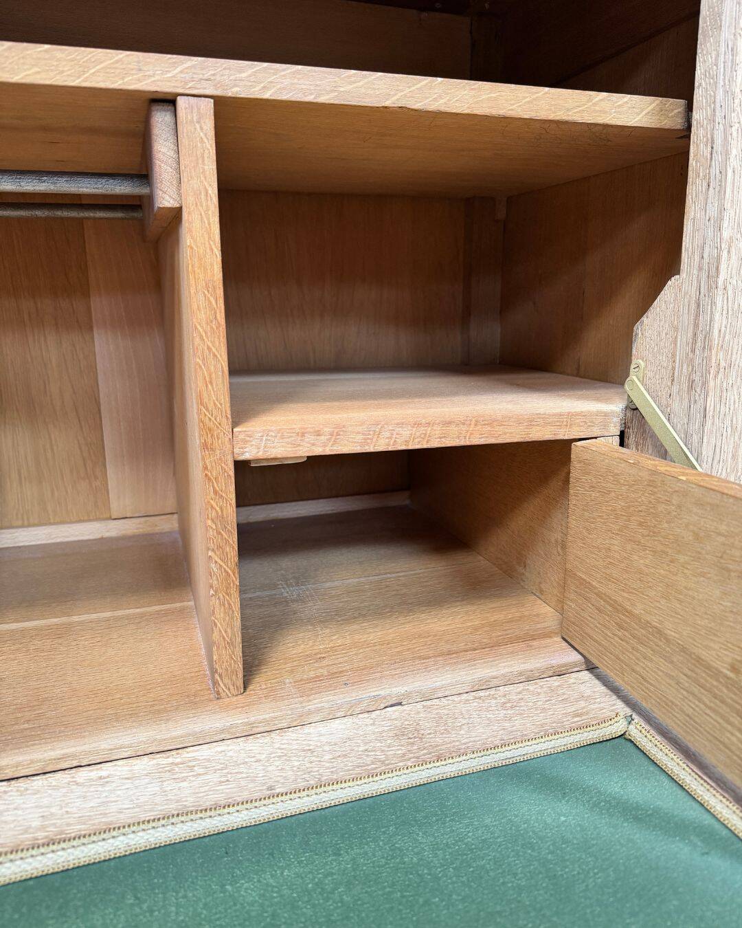 Secretary in sandblasted oak - 1950s