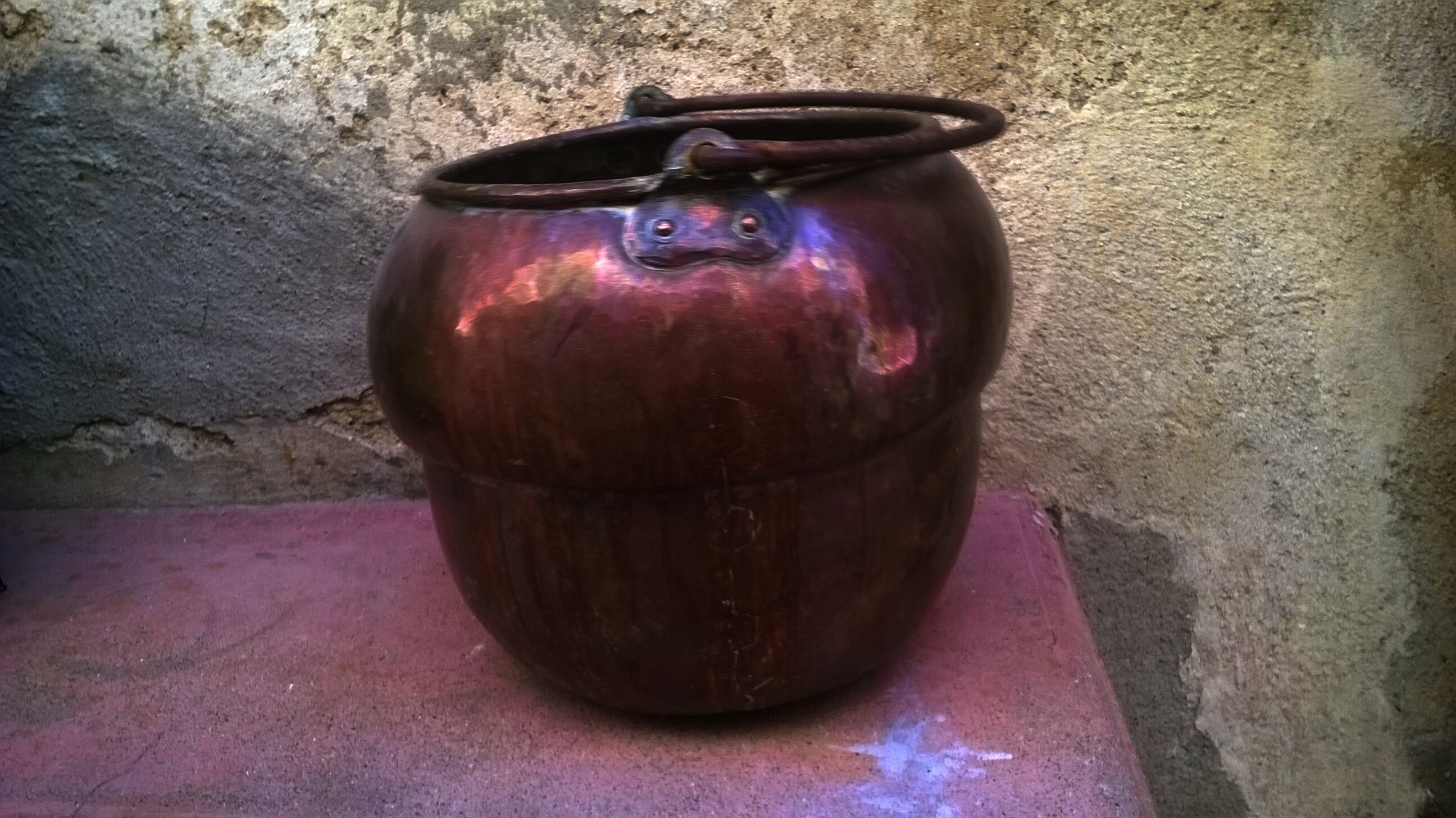 Old copper cauldron