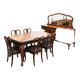 Classic Chippendale Dining Room Suite, Italy, Early 20th Century, Walnut