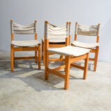 Series of four Ikea pine chairs 1986'