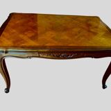 Table de style Louis XV chêne massif à rallonge