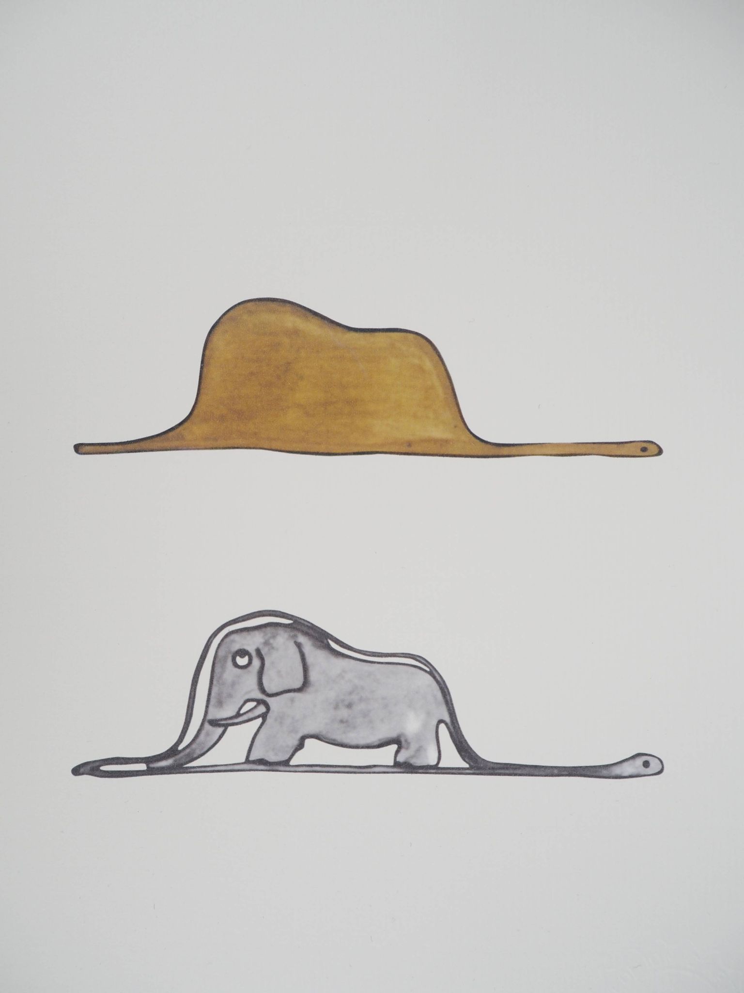 Lithograph by Antoine de Saint-Exupéry: the elephants of the prince, 2022