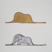 Lithograph by Antoine de Saint-Exupéry: the elephants of the prince, 2022