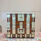 19th Century Korean Wooden and Brass Storage Chest