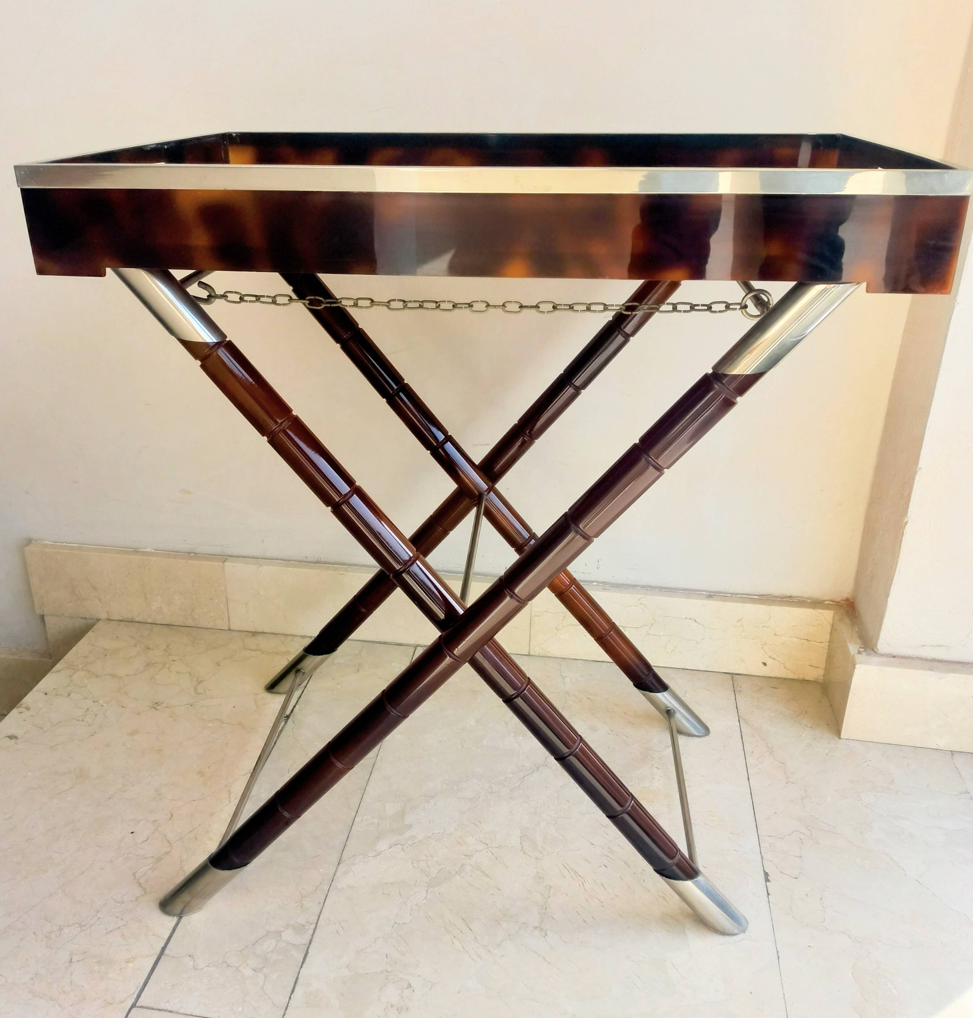 Faux tortoise shell serving tray