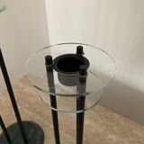 Duo of vintage candle holders in marble and plexiglass 70s-80s