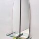 Oval Wall-Mounted Entryway Mirror and Console Table with Glass Top
