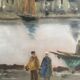 Old painting Max Erich Nicolas XXth Marine