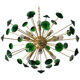 Suspension ovale en verre de murano vert « coni » spoutnik