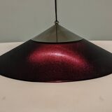 XXL black marmorite saucer suspension, Italy circa 1970.