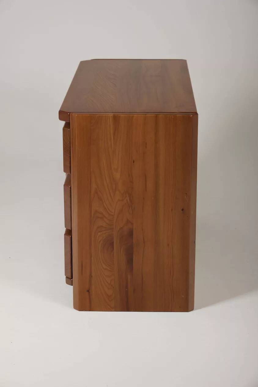 Elm wood chest of drawers by Luigi Gorgoni