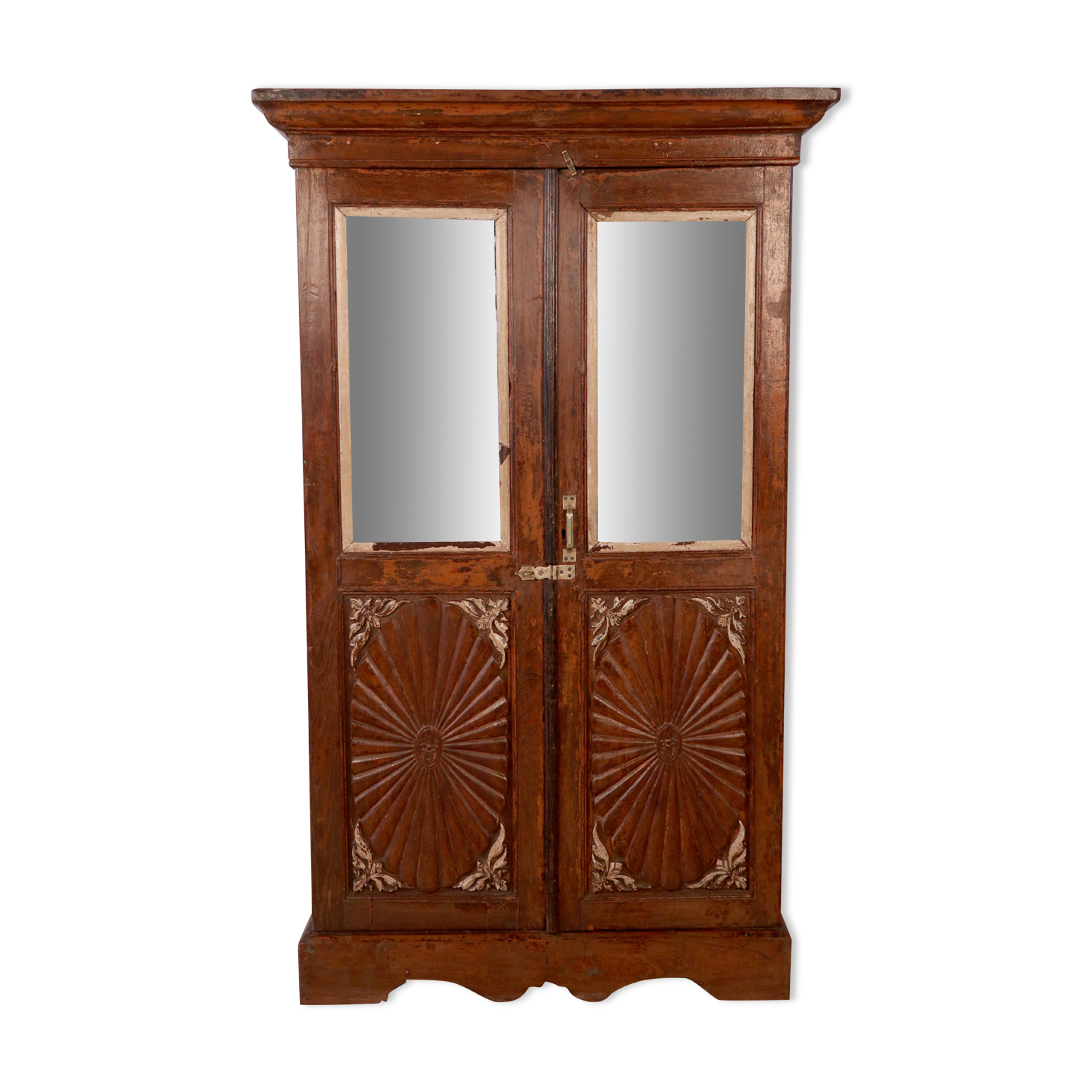 Old wardrobe art deco bookcase in burmese teak