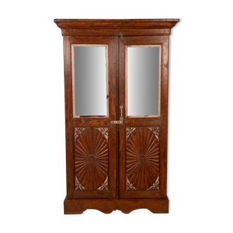 Old wardrobe art deco bookcase in burmese teak