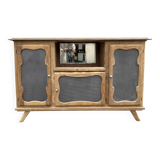 Low sideboard, bar, storage unit, wood, compass legs,