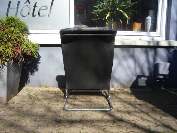 fauteuil Vintage Cuir Et Chrome Vers 1950 - 1960