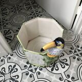 Vintage slip planter with Toucan decoration
