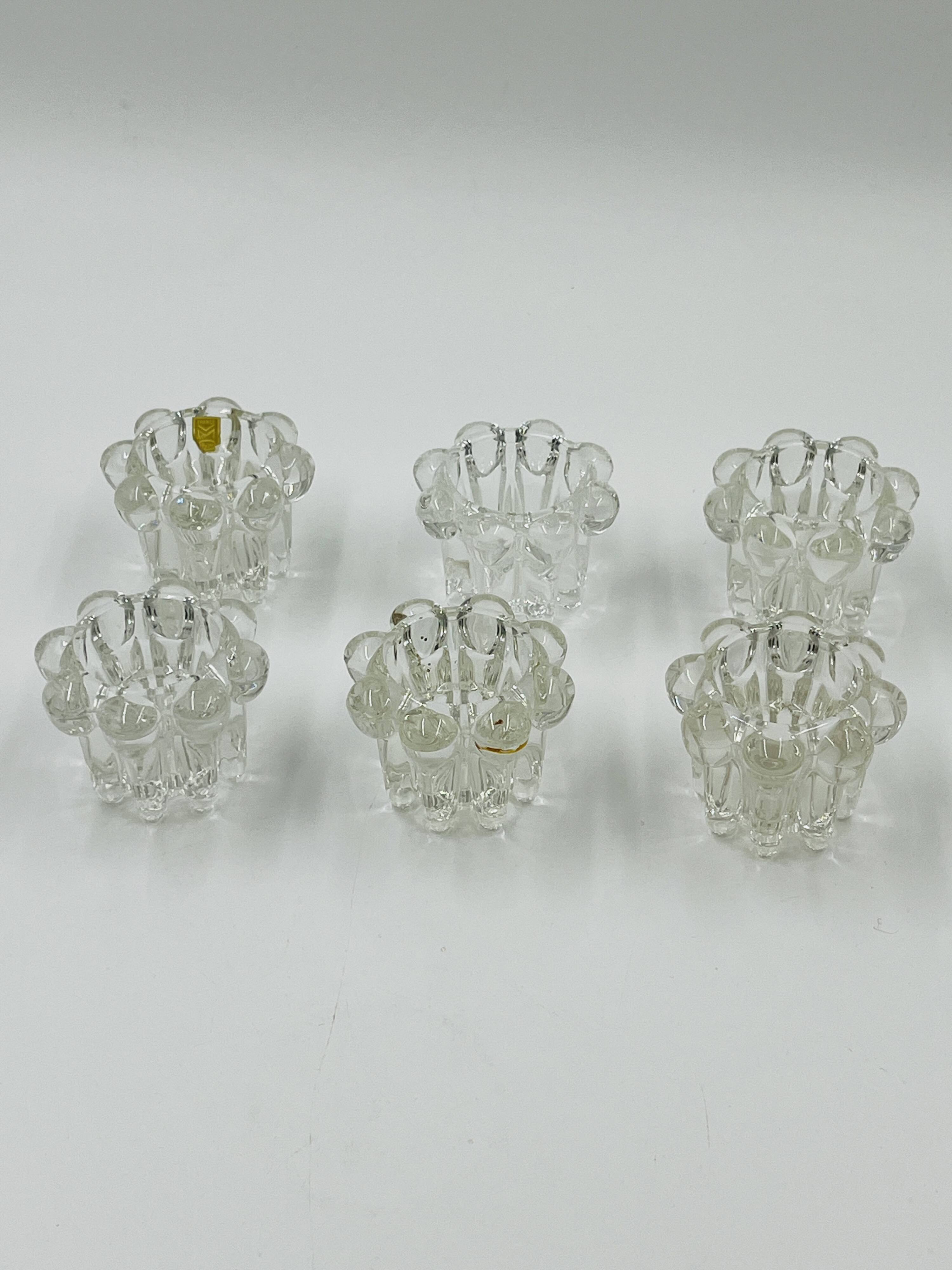 Set of 6 vintage flower candle holders by VMC Reims - 1960s
