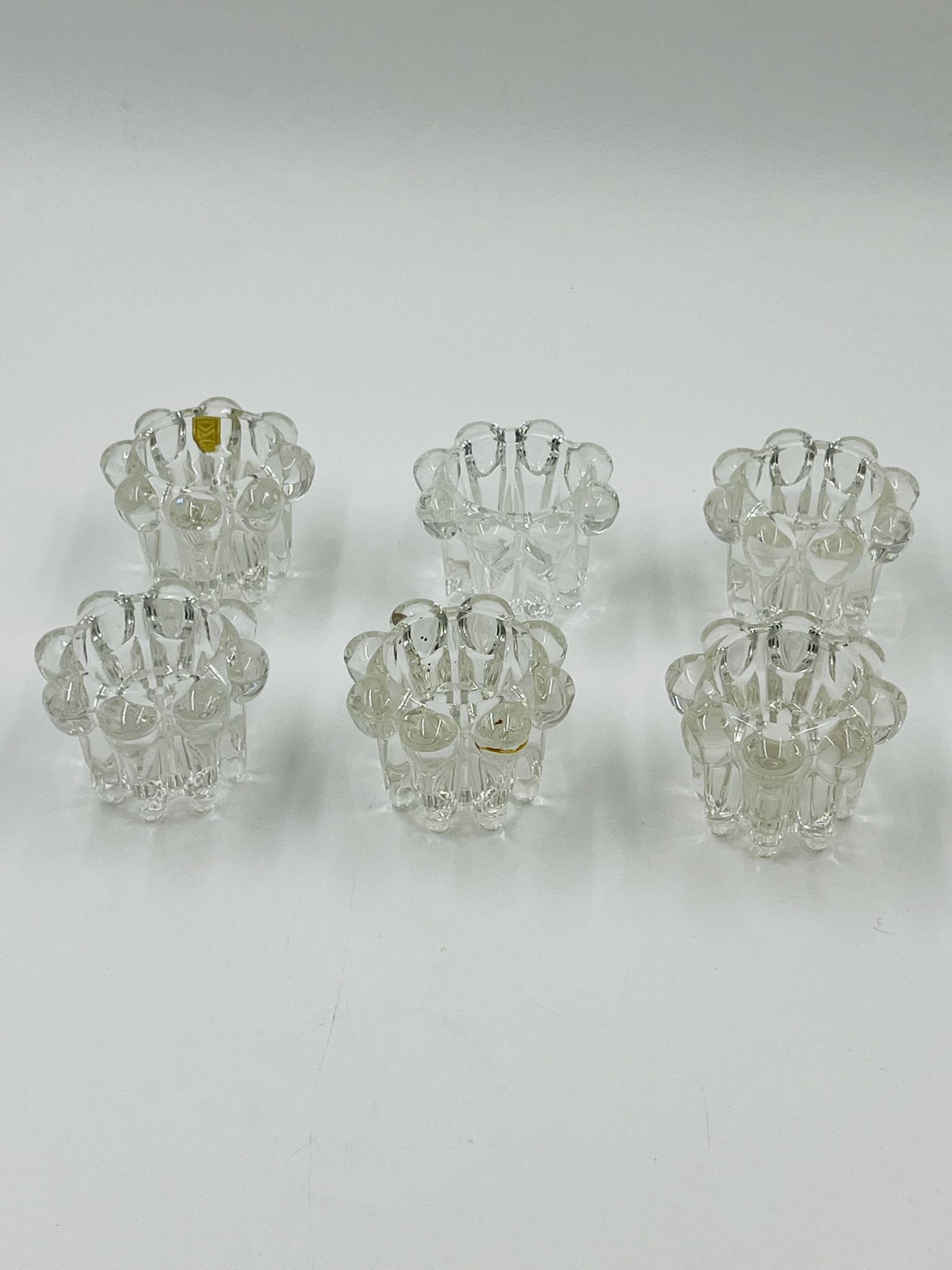 Set of 6 vintage flower candle holders by VMC Reims - 1960s