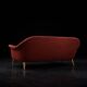 Vintage Mid-Century Scandinavian Modern 3-Seater Red Sofa