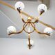 Mid-century wooden chandelier with glass shades, Czechoslovakia, 1970s.