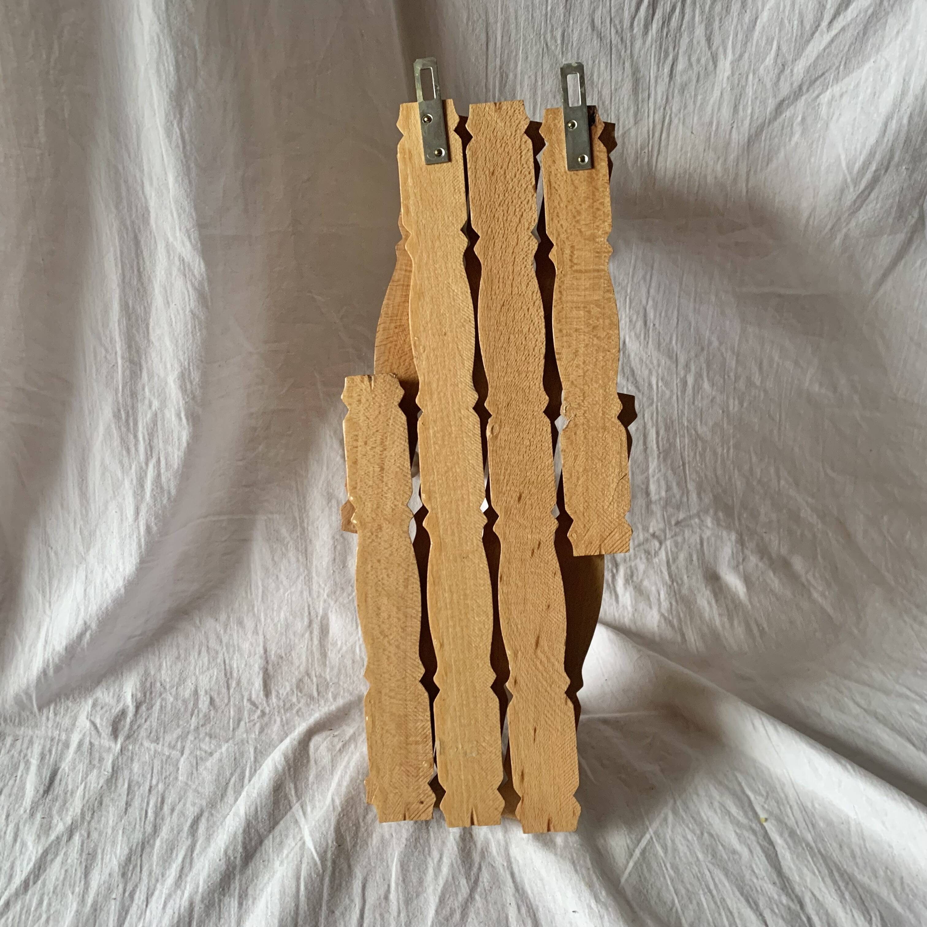 Vintage wooden accordion coat rack