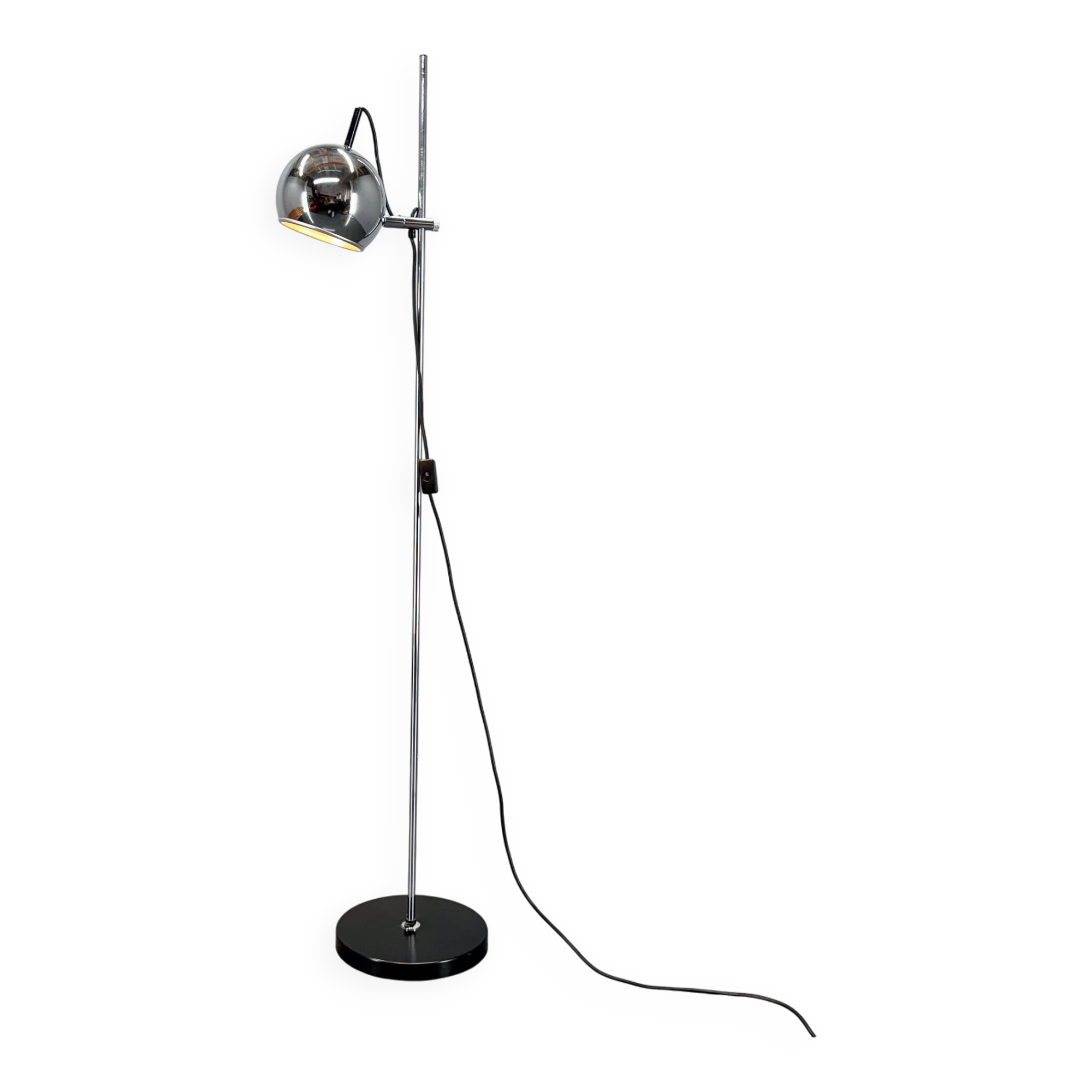 Lampadaire moderne réglable en chrome du milieu du siècle, Allemagne