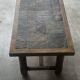 Table basse en chêne et ardoise – années 60-70