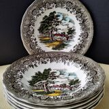 6 deep plates Staffordshire Country Style model