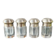 Suite de 4 salières individuelles argent & cristal