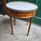 Table bouillotte 2 tirettes et 2 tiroirs plateau marbre style Louis XVl