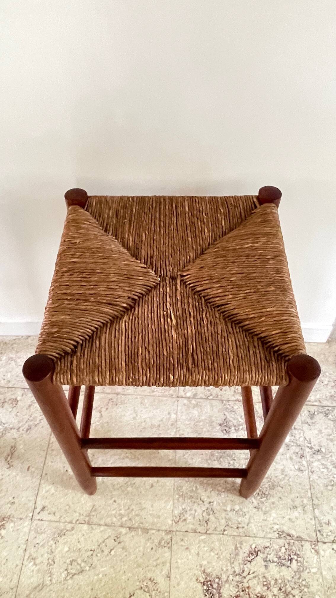 TABOURET Paille VINTAGE