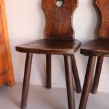 Pair of antique Alsatian wooden chairs