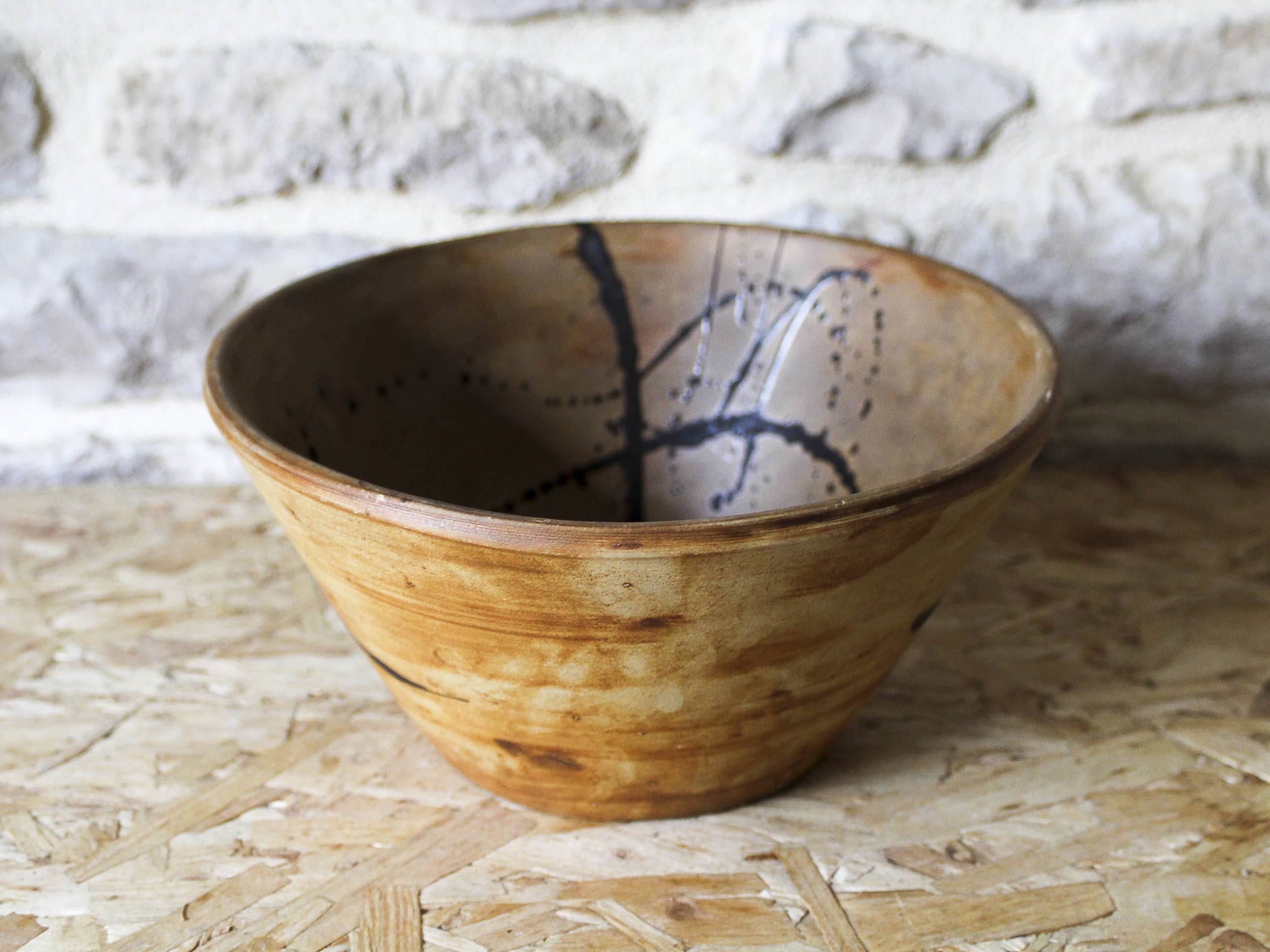 Ceramic salad bowl Poterie de la Colombe
