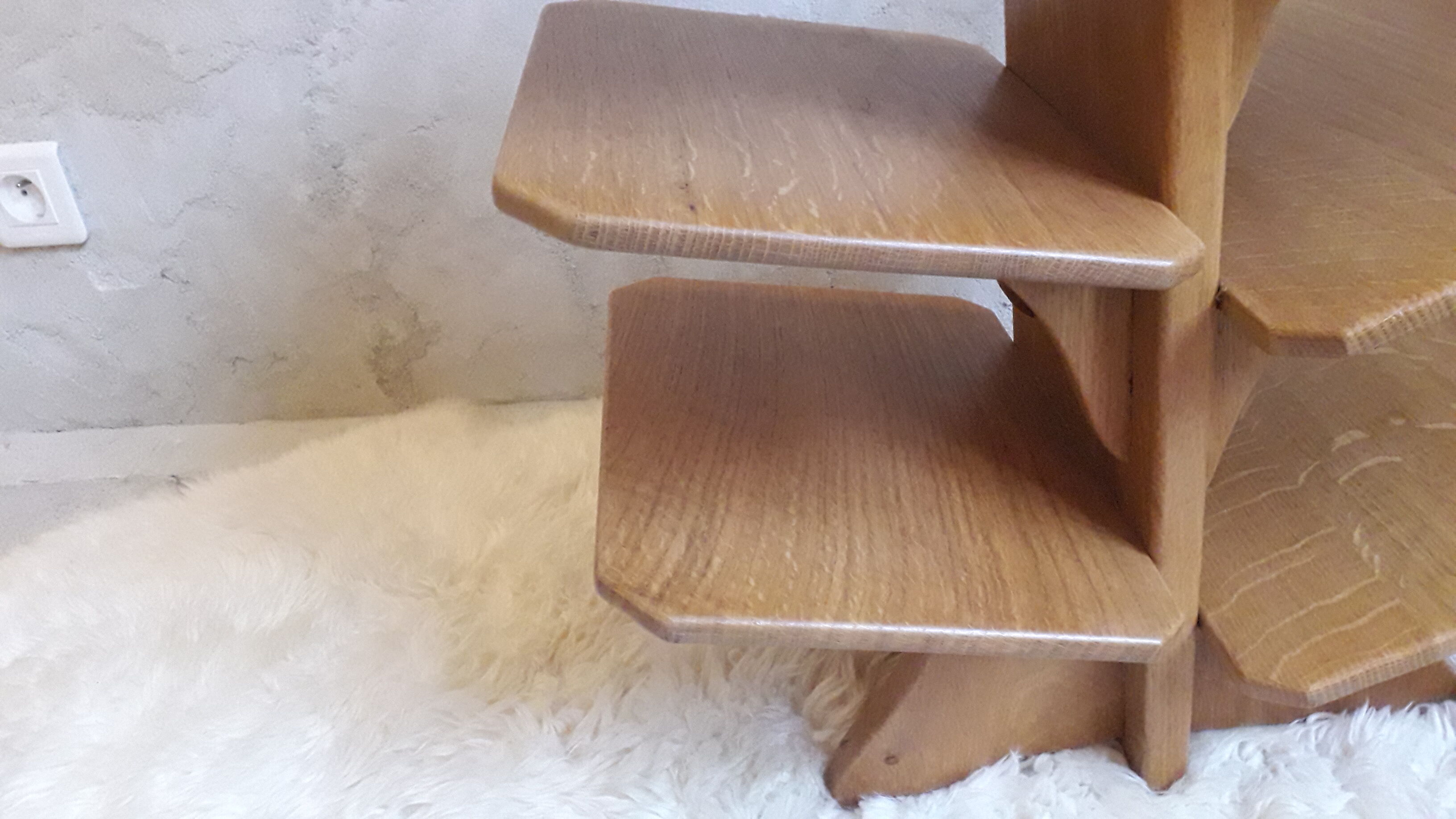 Solid oak bookcase magazine holders 80s