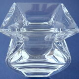 Small vase of square section in colorless crystal