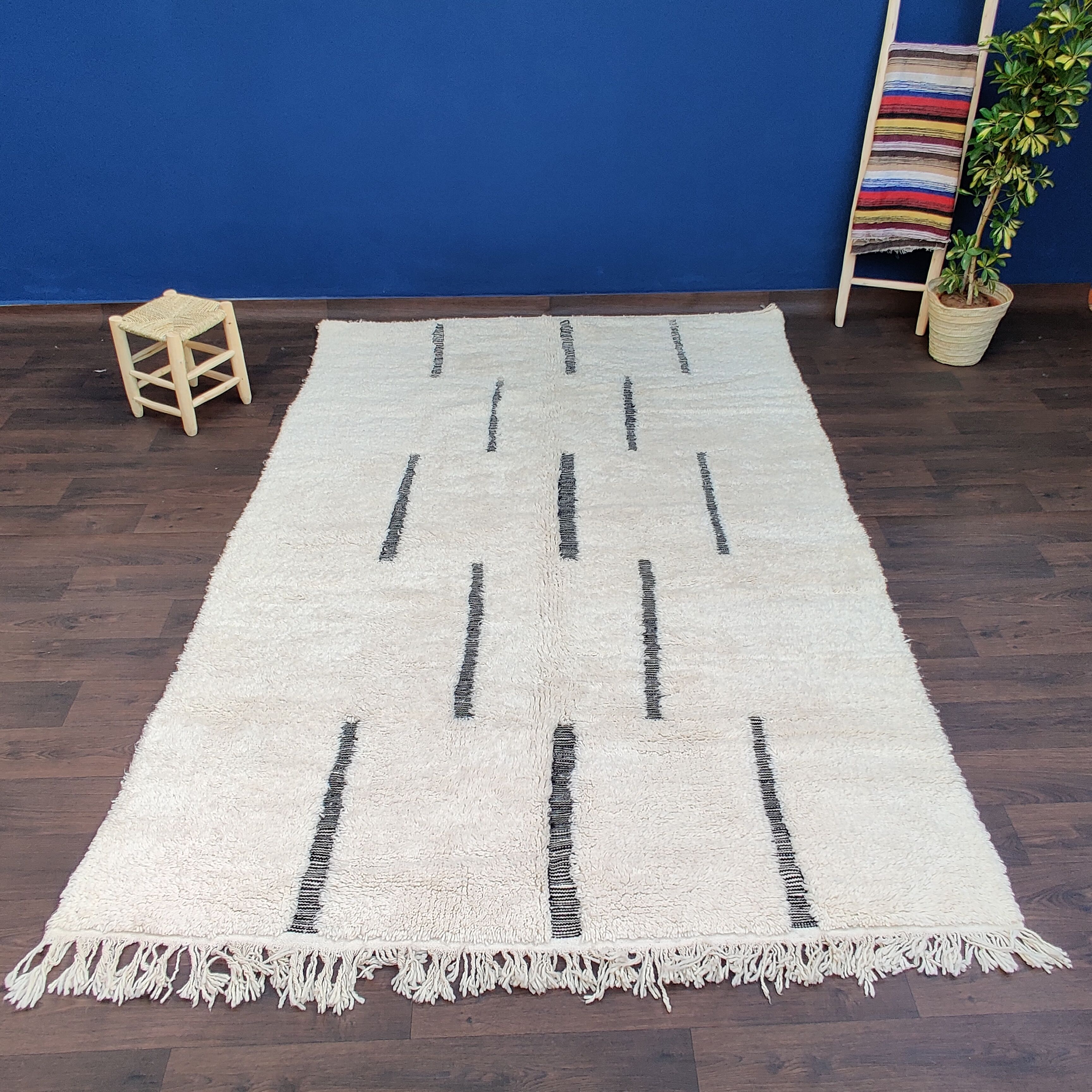 Tapis berbère beni ouarain graphique 200 x 300 cm