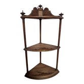 Small 19th-century corner shelf in walnut – beautiful cabinetmaking work.