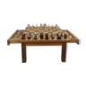 Wooden chess table wood 1960 by Robert Heraud in Sancerre