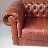 Chesterfield brown sofa 3-seater