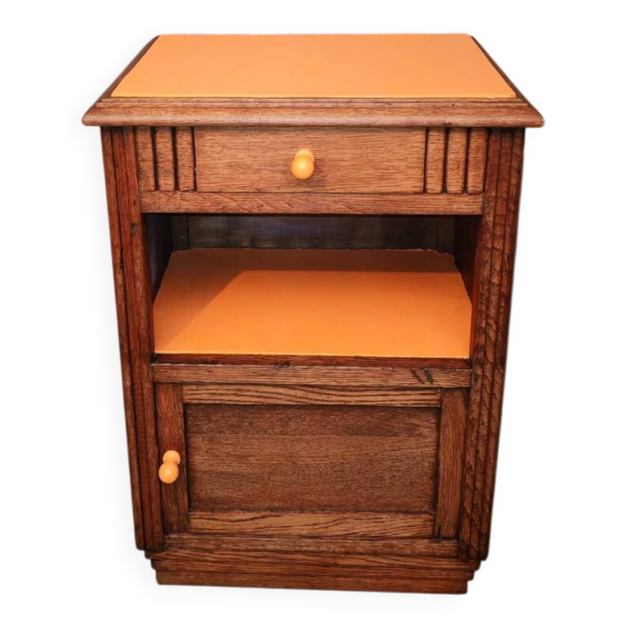 Art Deco orange bedside table