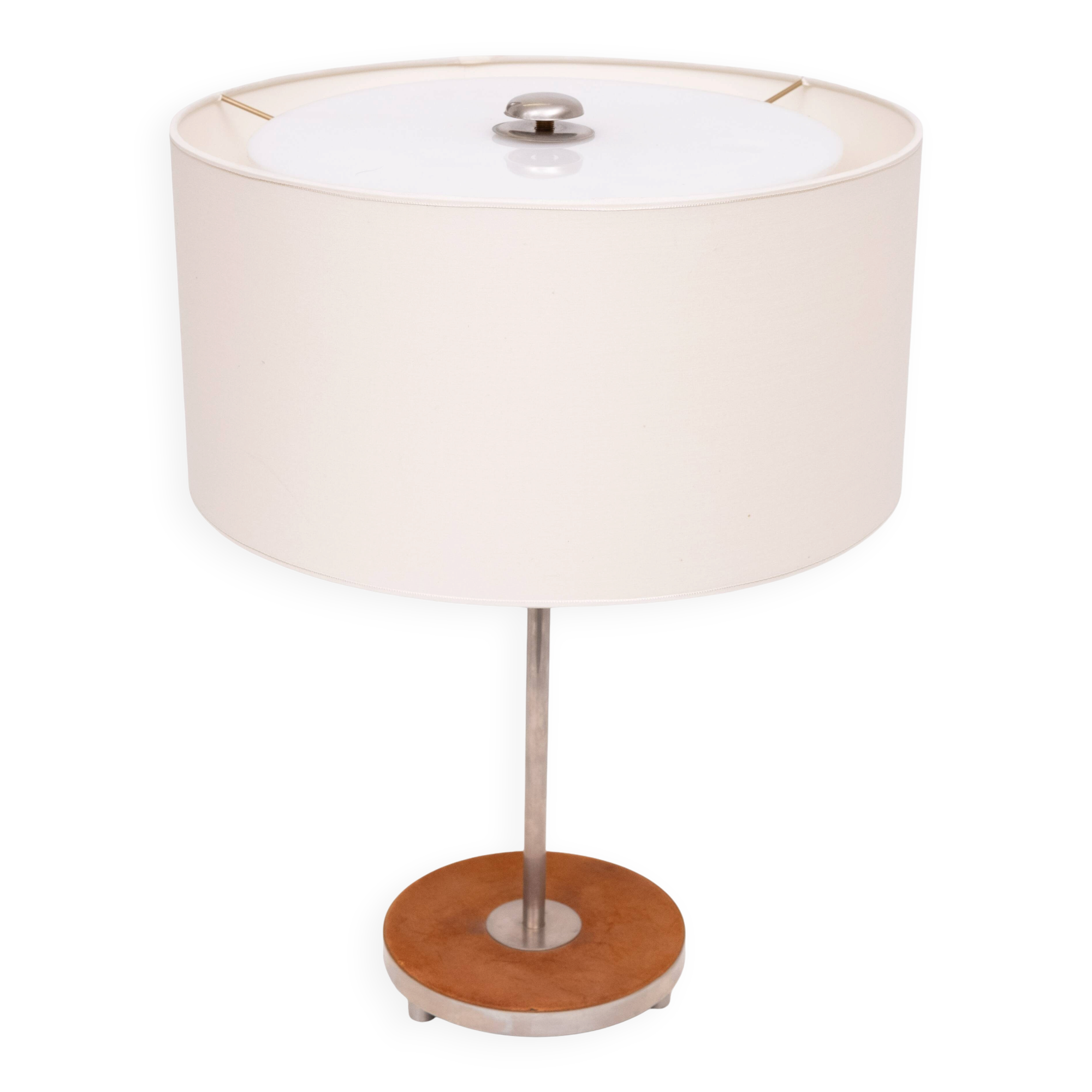 Table or Desk lamp Leather inlay attrib to J.T.Kalmer 1960s
