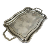 Vintage large serving platter in stainless steel 18/10