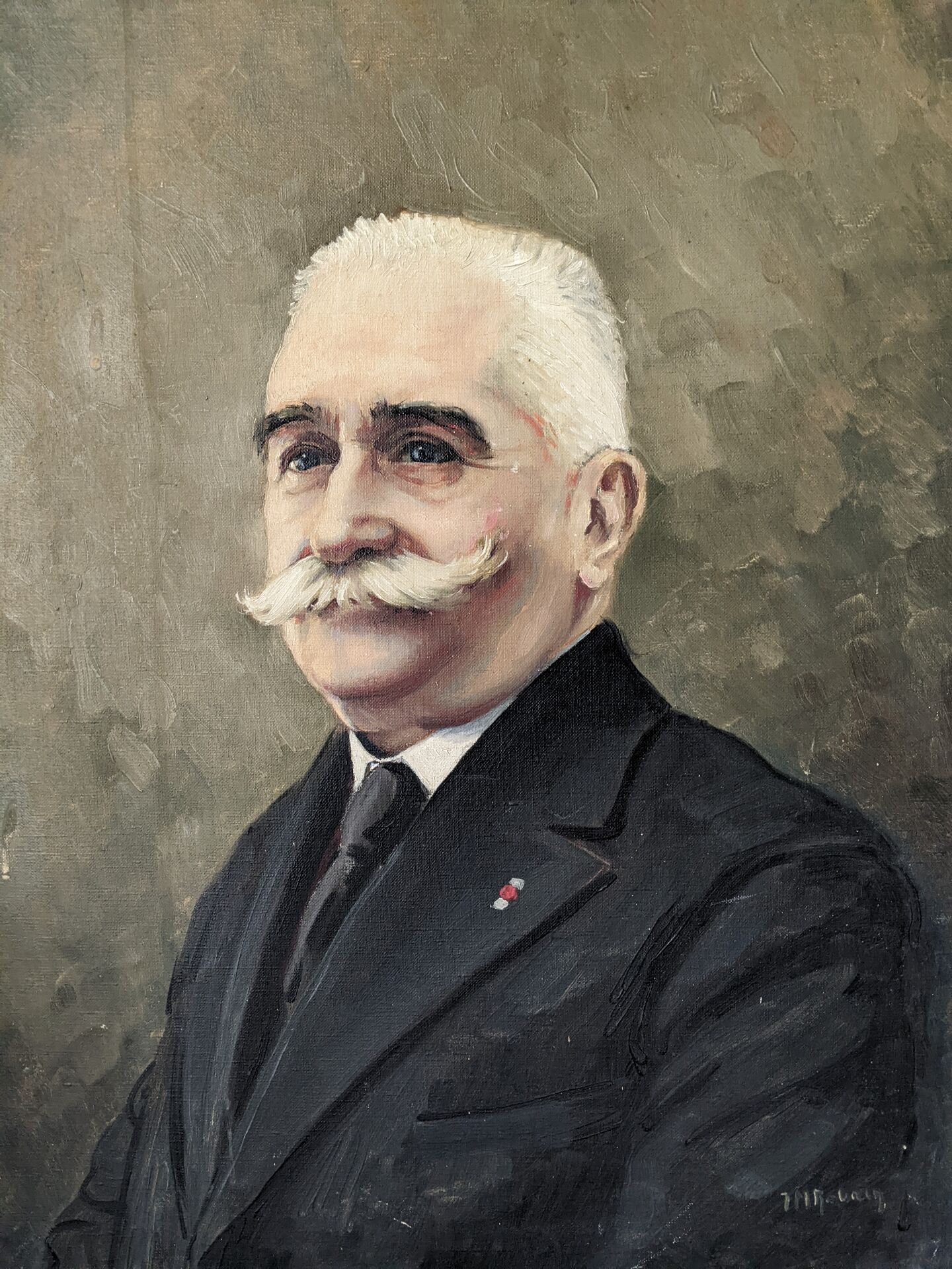 Old acrylic portrait on canvas country decoration