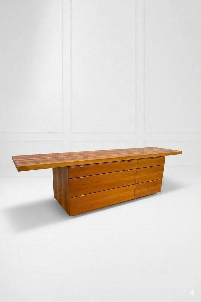 Large Italian Wooden Sideboard, 1970s