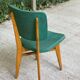 Scandinavian chair in solid wood and green leather, 1960s