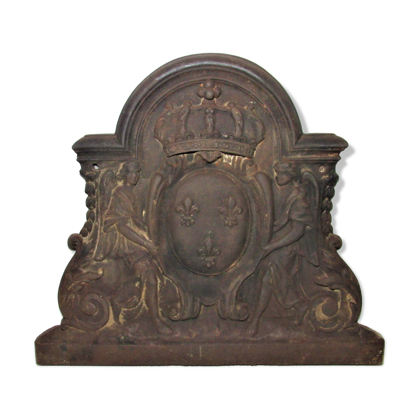Cast-iron fireplace plate patterned "Arms of France"