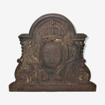 Cast-iron fireplace plate patterned "Arms of France"